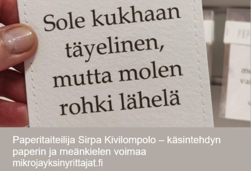 Magneetti meän kielen murretta käsintehdyllä paperilla